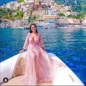 WHITE FOX BOUTIQUE Lucky Star Glitter Dress Rose